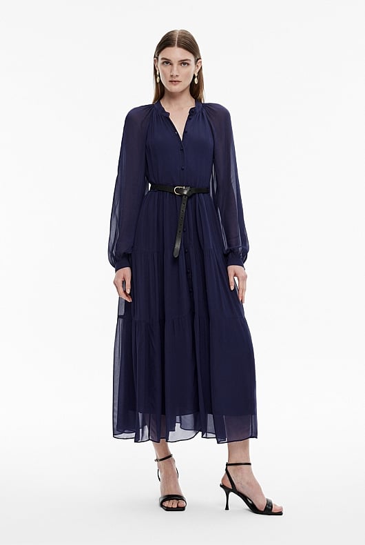 Silk Linen Split Sleeve Dress