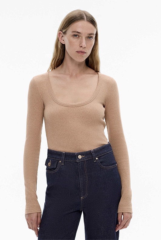 Scoop Neck Rib Top