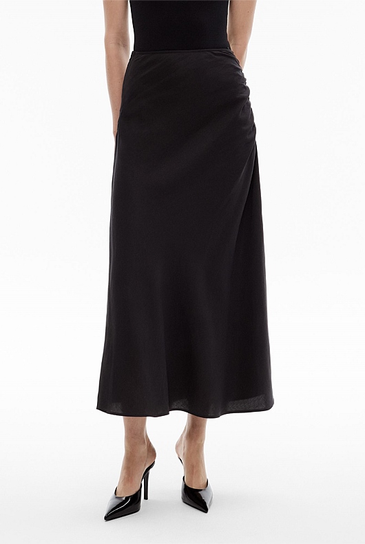 Ruched Midi Skirt