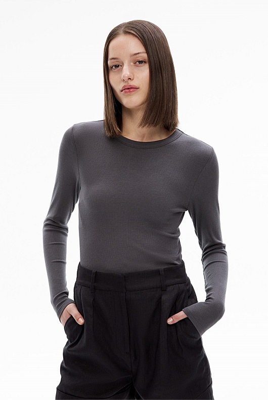 Fine Rib Jersey Top