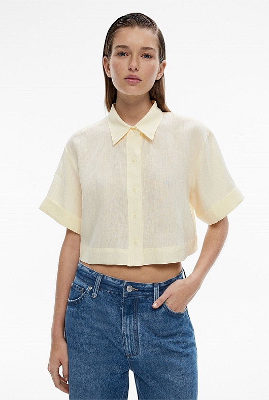 Linen Crop Shirt