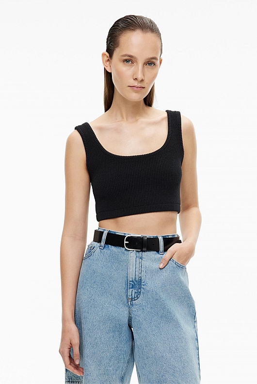 Cropped Rib Knit Top