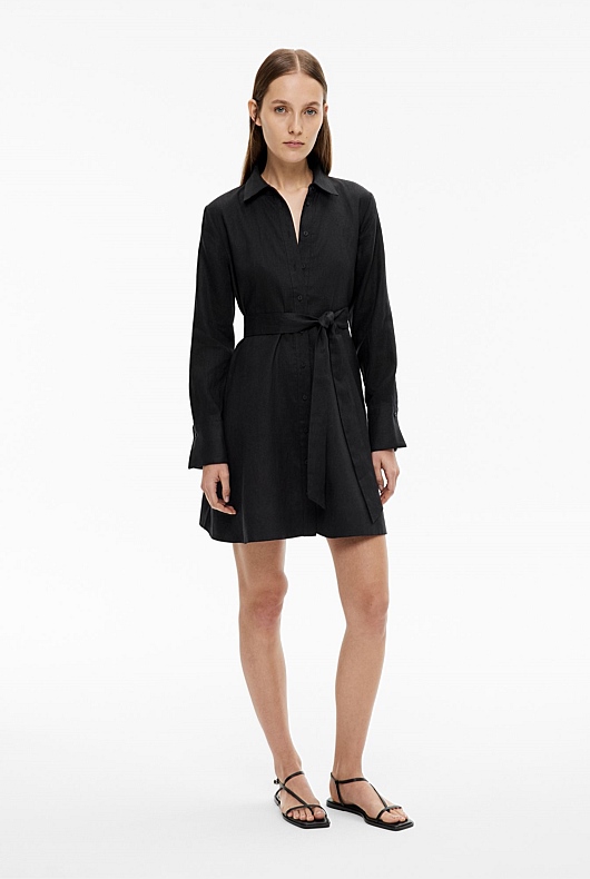 Linen Mini Shirt Dress