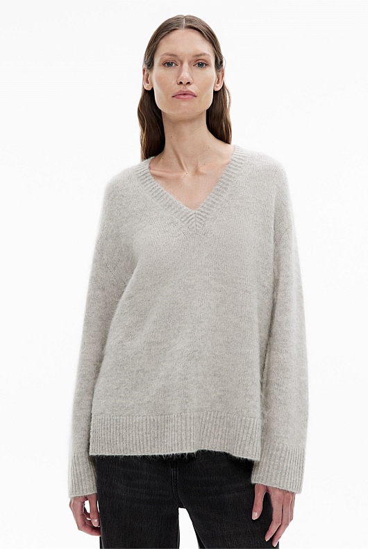 Fluffy V Neck Knit