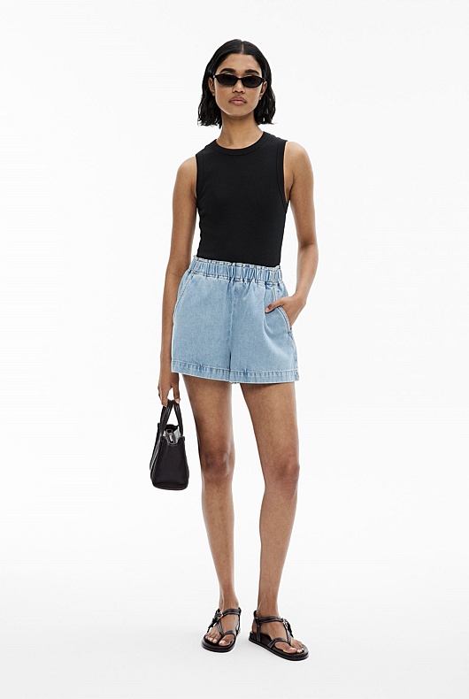 Denim Pull On Shorts