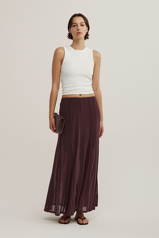 Panelled Mesh Skirt