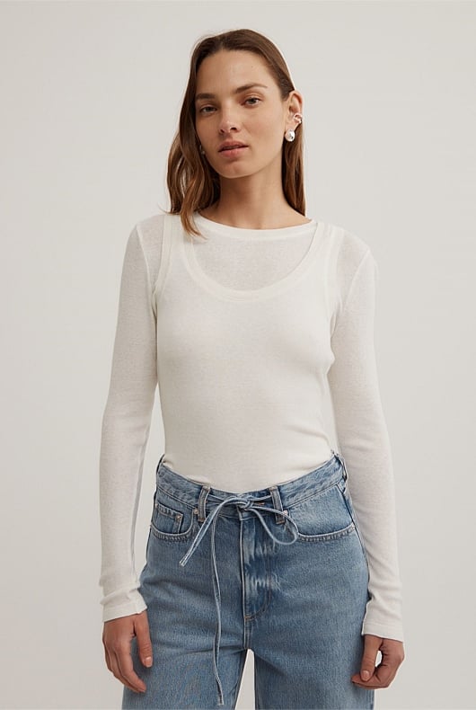 Long Sleeve Overlay Top