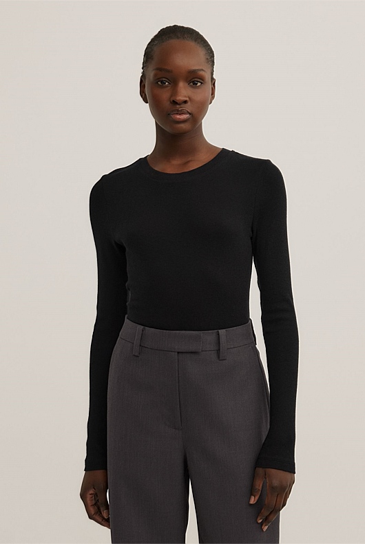 Fine Jersey Long Sleeve Top