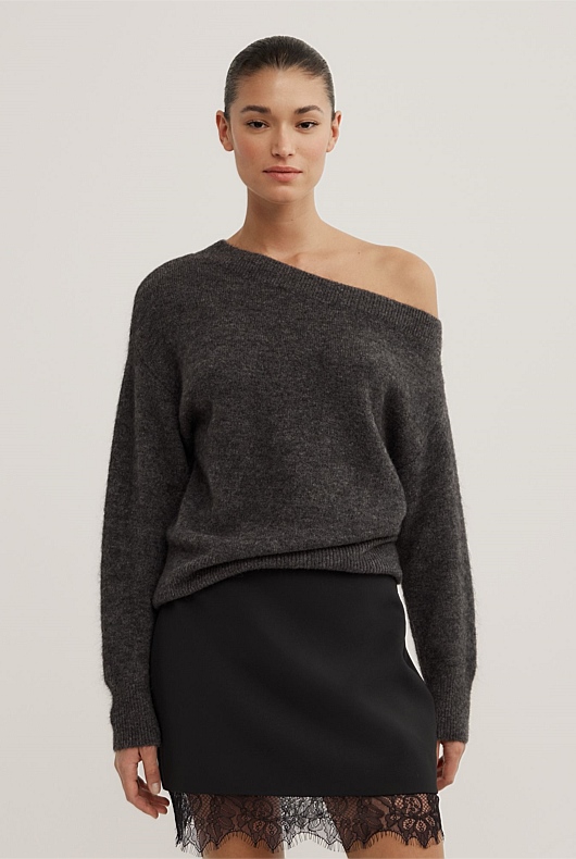 Fluffy Asymmetric Knit