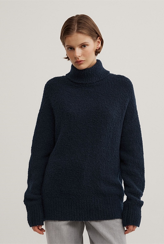 Boucle High Neck Knit