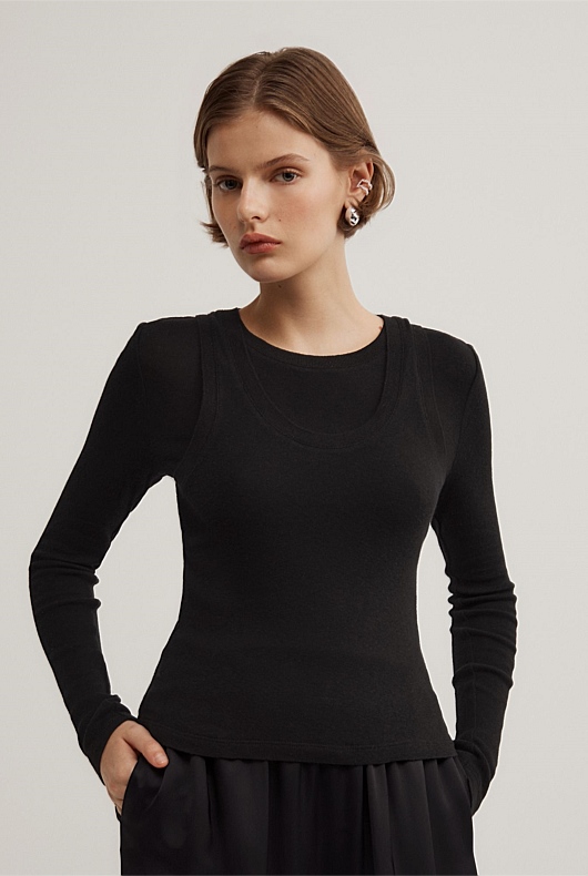 Long Sleeve Overlay Top