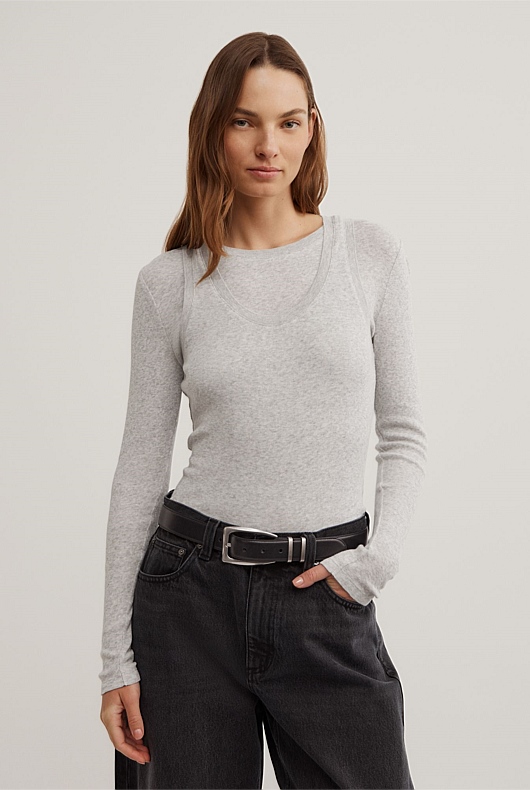 Long Sleeve Overlay Top