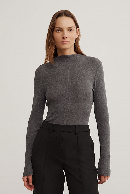 High Neck Long Sleeve Top