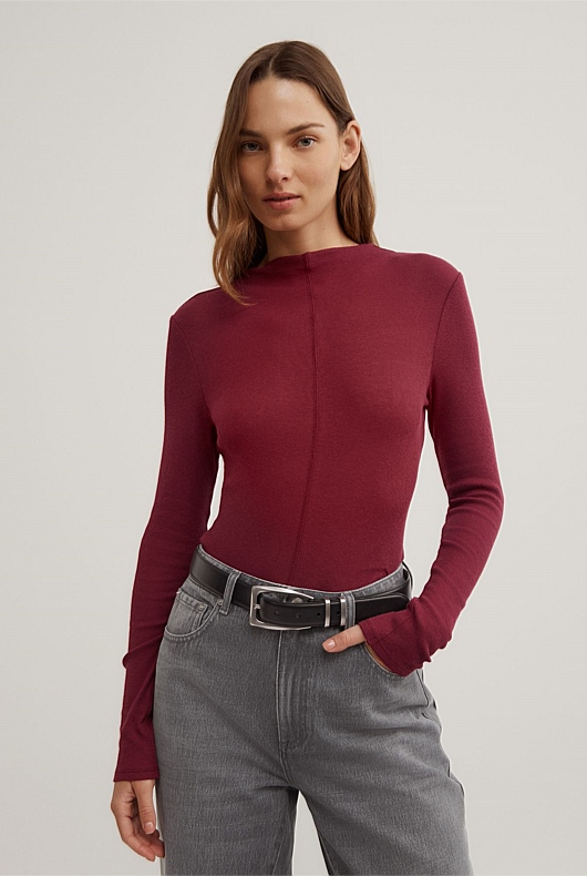 High Neck Long Sleeve Top