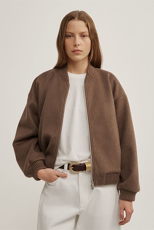 Felted Zip Bomber Jacket