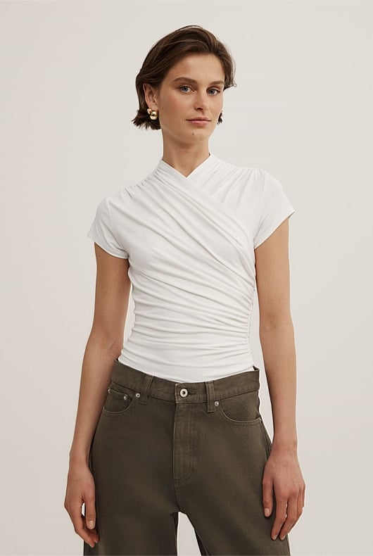 Wrap Cap Sleeve T-Shirt