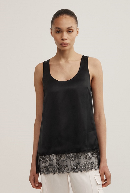Lace Hem Tank Top