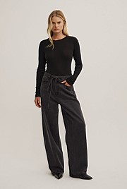 Drawcord Denim Jeans
