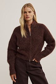 Fluffy Funnel Bomber Jacket