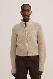 Fluffy Funnel Bomber Jacket