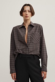 Check Shoulder Pad Shirt