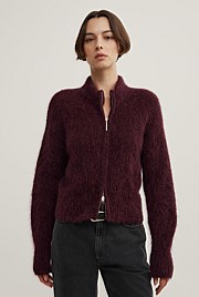 Fluffy Funnel Bomber Jacket