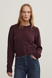 Crew Neck Button Cardigan