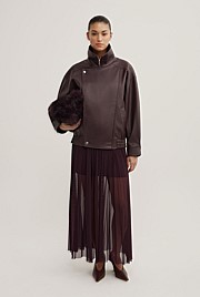 Pleated Mesh Skirt