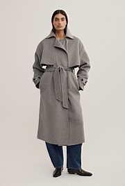Wool Blend Trench Coat