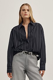 Tie Back Pinstripe Shirt