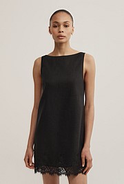 Linen Lace Mini Dress