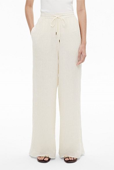 Linen Cinch Waist Pants