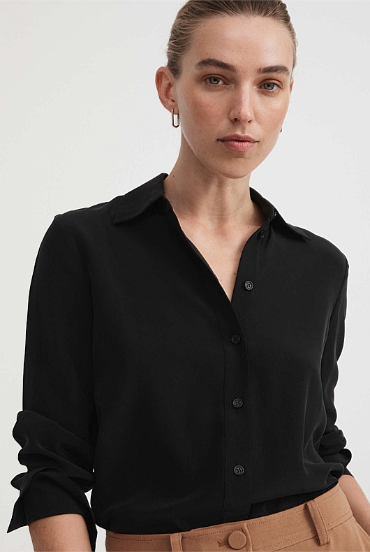 Black Silk Shirt - Women's Evening Shirts | Witchery