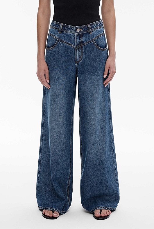 Indigo High Rise Wide Leg Jean - Women's Flare & Wide Leg Jeans | Witchery