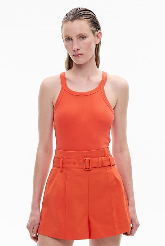 Tangerine Fine Bind Tank Women's Sleeveless Tops Witchery