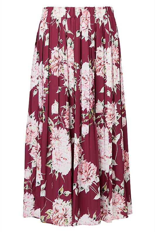 Rose Pleated Print Skirt - Women's Midi Skirts | Witchery