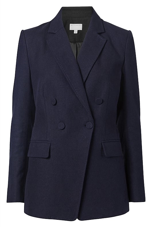 Women's Navy Structured Woven Set With Oversized Blazer & Wide-Leg Pants, Timeless Chic-Effortless Style Set MDA2694L0I