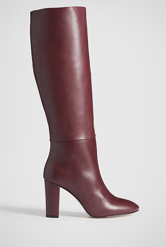 Deep Berry Morgan Leather Boot - Women's Shoes | Witchery