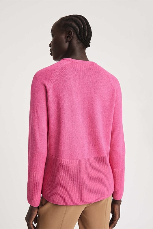 Fuchsia Crew Neck Slouch Knit - Women's Crew Neck Jumpers | Witchery