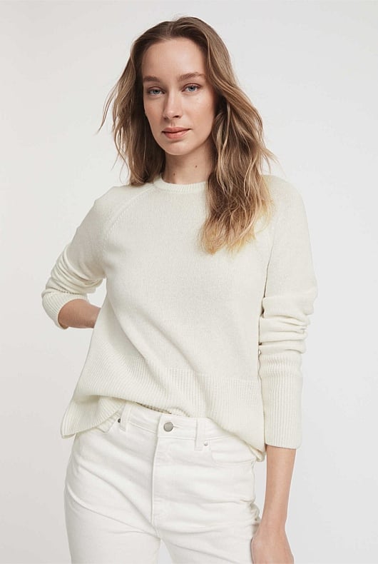 Winter White Crew Neck Slouch Knit - Women's Crew Neck Jumpers | Witchery