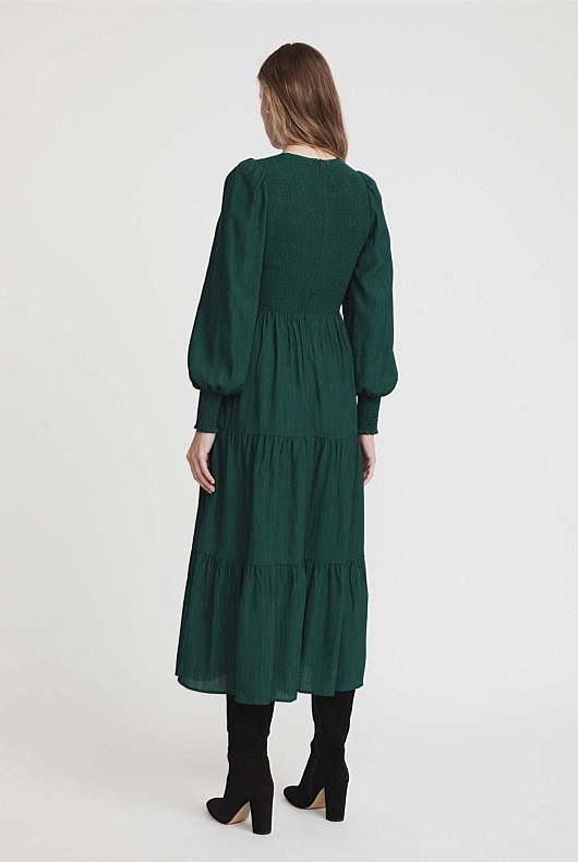 Fern Shirred Bodice Dress - Women's Long Sleeve Dresses | Witchery