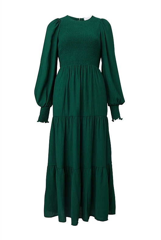 Fern Shirred Bodice Dress - Women's Long Sleeve Dresses | Witchery