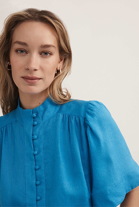 cyan-french-linen-flutter-sleeve-blouse-women-s-linen-shirts-witchery