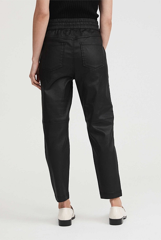 Black Denim Coated Jogger - Women's Denim & Jeans | Witchery