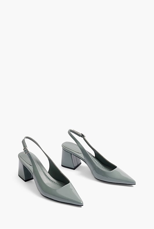 Eucalyptus Leather Patent Block Heel - Women's Heels | Witchery