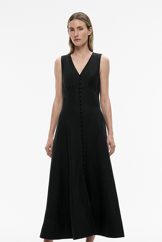 Black Seam Detail Maxi Dress - Women's A Line Dresses | Witchery