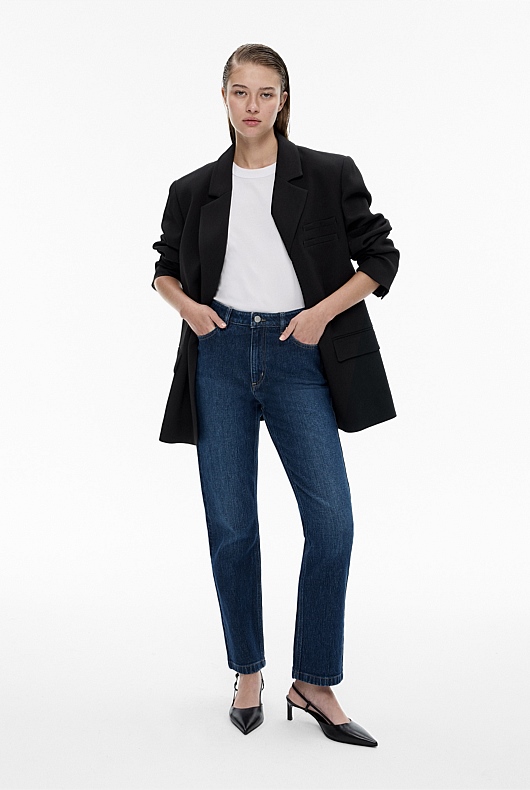 Dark Indigo Slim Straight Jean - Women's Straight Leg Jeans | Witchery