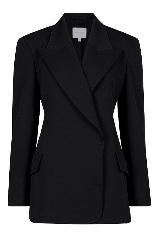 Black Exposed Dart Blazer - Women's Blazers 