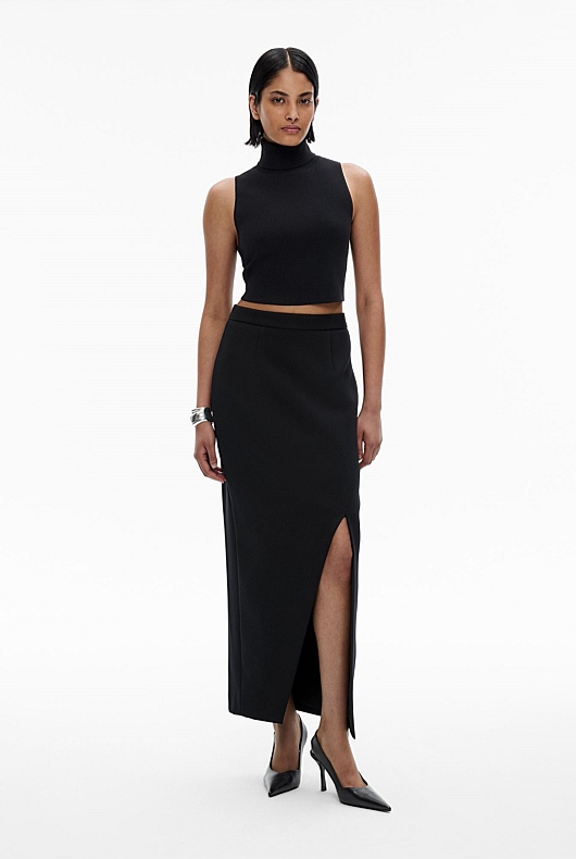 Black Split Front Maxi Skirt - Women's Maxi Skirts | Witchery