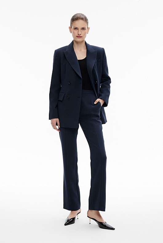 Navy Classic Slim Trouser - Women's Dress Pants | Witchery